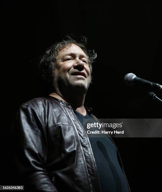 Simon Fowler of Ocean Colour Scene performs on the Beekeepers Stage on Day 2 of Weyfest Music Festival 2023 at Rural Life Living Museum on August 19,...