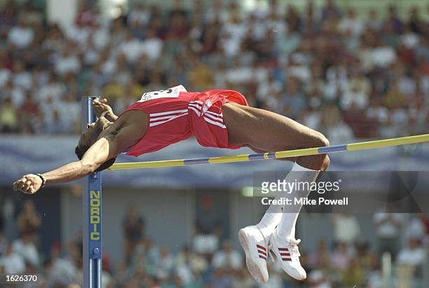 Javier Sotomayor of Cuba clears the bar during the High Jump Qualifying event at the World Champioships in th Ullevi Stadium in Gothenburg, Sweden. \...