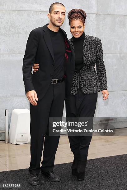 Wissam al Mana and Janet Jackson attend the Giorgio Armani fashion show during Milan Fashion Week Womenswear Fall/Winter 2013/14 on February 25, 2013...