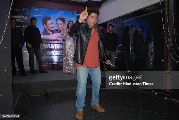Indian bollywood film director and script writer Sajid Khan during the music launch of movie ‘Himmatwala’ at Shockk Lounge in Bandra Link road on...