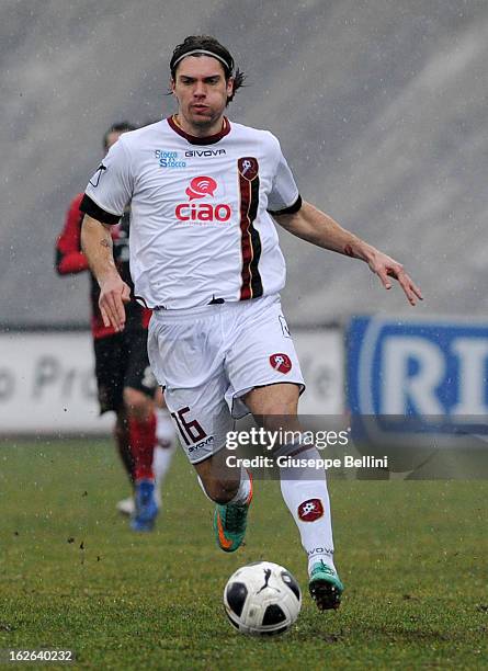 Federico Gerardi of Reggina in action during the Serie B match between Virtus Lanciano and Reggina Calcio at Stadio Guido Biondi on February 23, 2013...