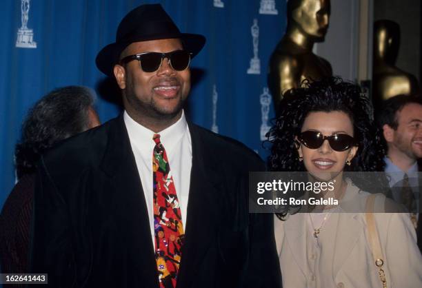 Producer Jimmy Jam and wife Lisa Padilla attend the nominations luncheon for 66th Annual Academy Awards on March 8, 1994 at the Beverly Hilton Hotel...