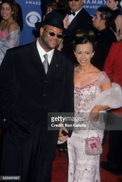 Producer Jimmy Jam and wife Lisa Padilla attend 43rd Annual Grammy Awards on February 21, 2001 at the Staples Center in Los Angeles, California.