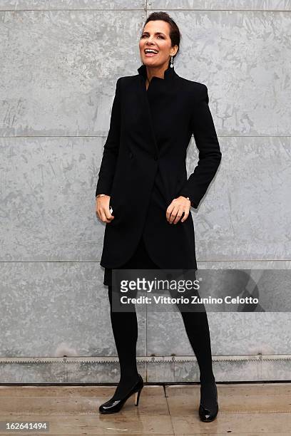 Roberta Armani attends the Giorgio Armani fashion show as part of Milan Fashion Week Womenswear Fall/Winter 2013/14 on February 25, 2014 in Milan,...