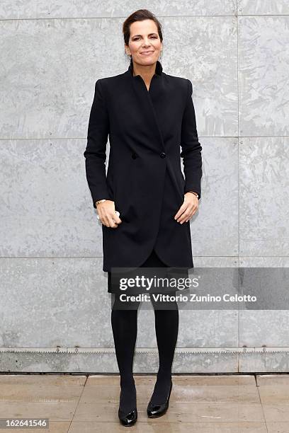 Roberta Armani attends the Giorgio Armani fashion show as part of Milan Fashion Week Womenswear Fall/Winter 2013/14 on February 25, 2014 in Milan,...