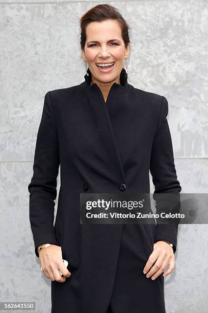 Roberta Armani attends the Giorgio Armani fashion show as part of Milan Fashion Week Womenswear Fall/Winter 2013/14 on February 25, 2014 in Milan,...