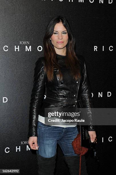 Antonella Mosetti attends the John Richmond fashion show as part of Milan Fashion Week Womenswear Fall/Winter 2013/14 on February 25, 2014 in Milan,...