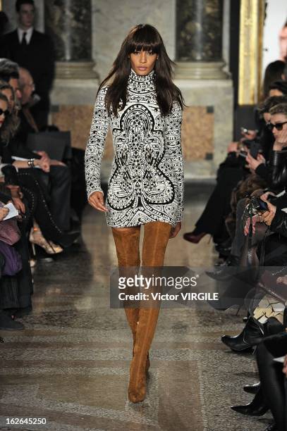 Joan Smalls walks the runway at the Emilio Pucci Ready to Wear Fall/Winter 2013-2014 fashion show as part of Milan Fashion Week Womenswear...