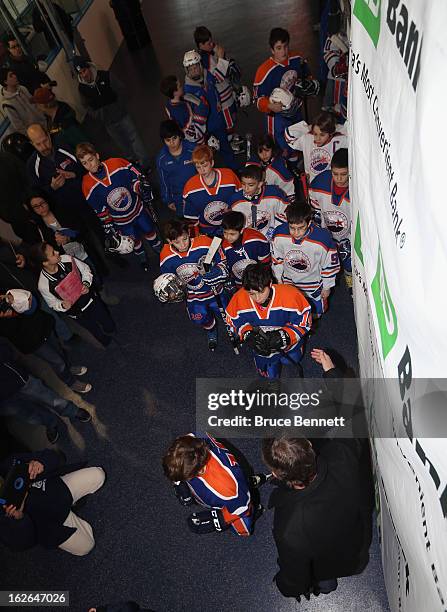 Hockey Hall of Famer Wayne Gretzky makes an appearance at the Abe Stark Arena on February 25, 2013 in New York City. The event was organized by TD...