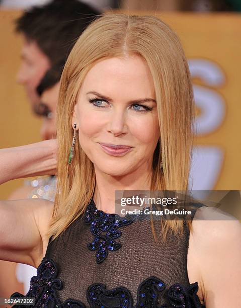 Actress Nicole Kidman arrives at the 19th Annual Screen Actors Guild Awards at The Shrine Auditorium on January 27, 2013 in Los Angeles, California.