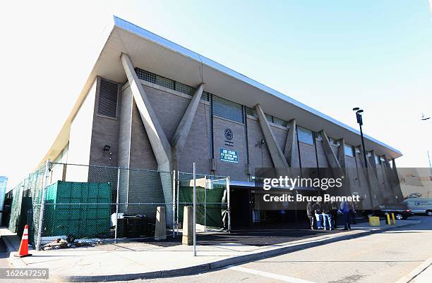 An exterior view of Abe Stark Arena where Hockey Hall of Famer Wayne Gretzky made an appearance on February 25, 2013 in New York City. The event was...