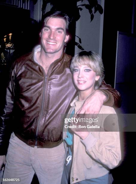 Actor Sam J. Jones and fiance Lynn Eriks attend the 39th Annual Golden Globe Awards Rehearsals on January 29, 1982 at Beverly Hilton Hotel in Beverly...