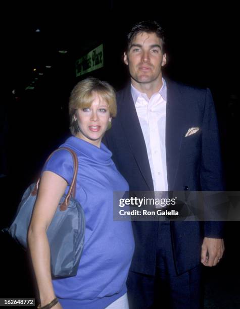 Actor Sam J. Jones and wife Lynn Eriks attend the ABC Affiliates Party on May 9, 1983 at Century Plaza Hotel in Los Angeles, California.