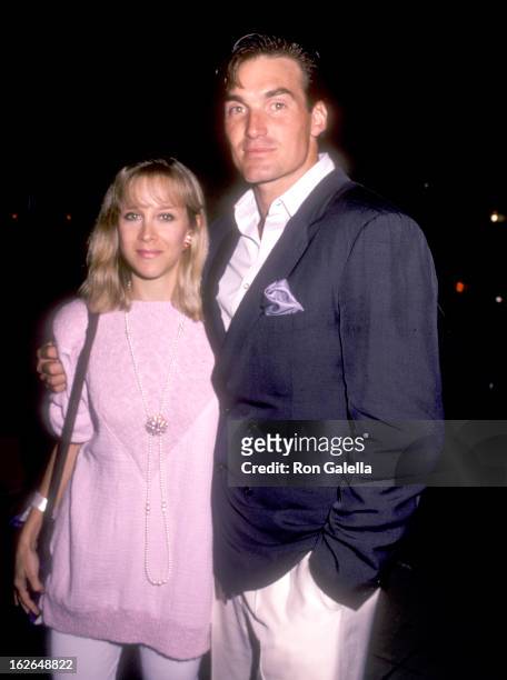 Actor Sam J. Jones and wife Lynn Eriks attend the Party for Celebrity Focus Magazine on August 7, 1986 at Bel Age Hotel in West Hollywood, California.