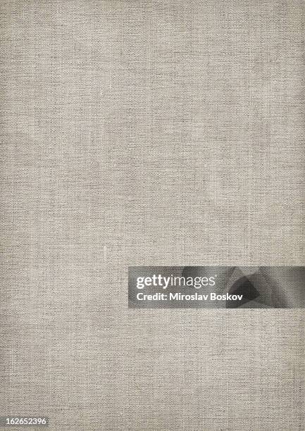 mid gray linen textured fabric with visible weave - canvas stockfoto's en -beelden