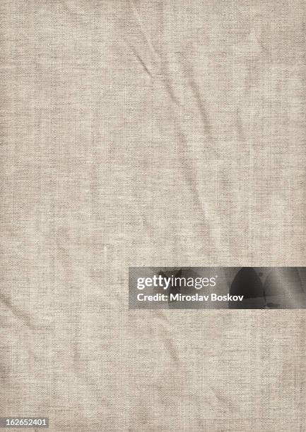 hi-res artist's coarse unprimed linen canvas wrinkled grunge texture - linen 個照片及圖片檔