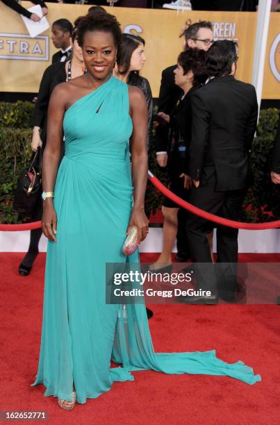 Actress Viola Davis arrives at the 19th Annual Screen Actors Guild Awards at The Shrine Auditorium on January 27, 2013 in Los Angeles, California.