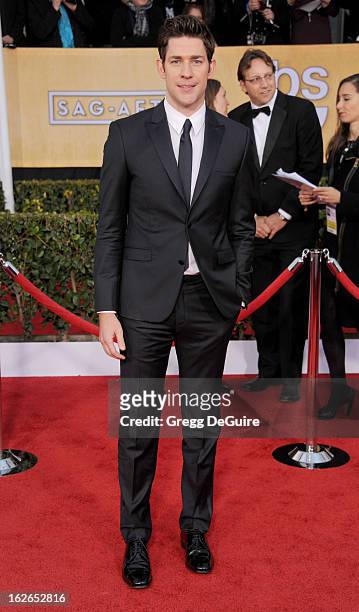 Actor John Krasinski arrives at the 19th Annual Screen Actors Guild Awards at The Shrine Auditorium on January 27, 2013 in Los Angeles, California.