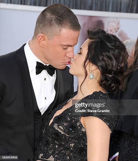 Channing Tatum and Jenna Dewan arrives at the 85th Annual Academy Awards at Dolby Theatre on February 24, 2013 in Hollywood, California.