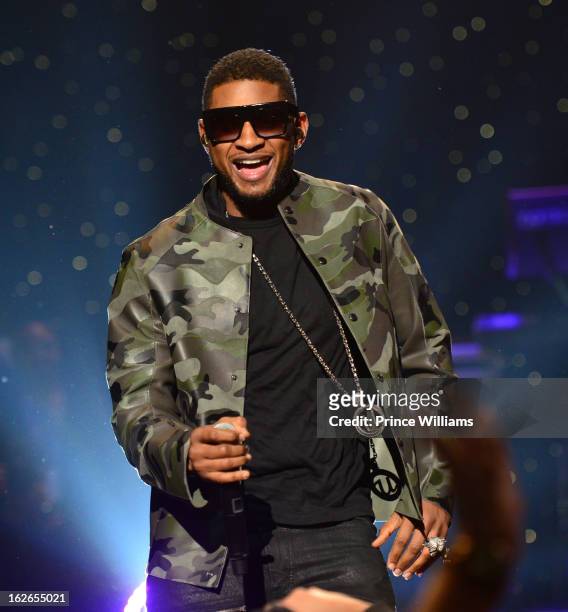 Usher performs at the So So Def 20th anniversary concert at the Fox Theater on February 23, 2013 in Atlanta, Georgia.