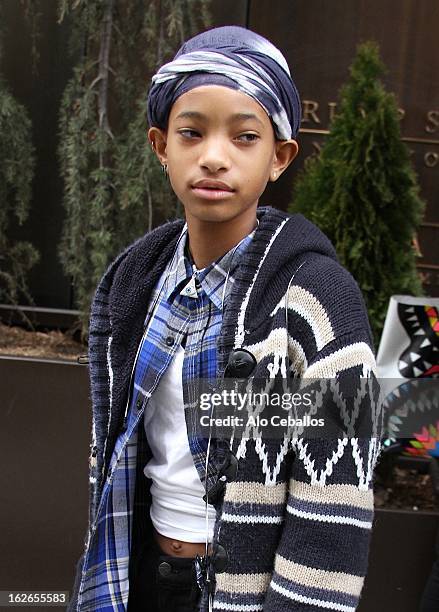 Willow Smith is seen in Soho on February 25, 2013 in New York City.