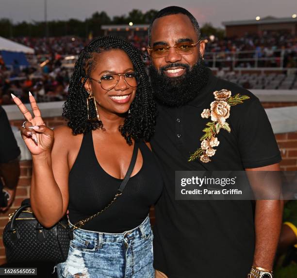 Kandi Burruss and Todd Tucker attend 2023 Atlanta Funk Fest at Wolf Creek Amphitheater on August 19, 2023 in Atlanta, Georgia.