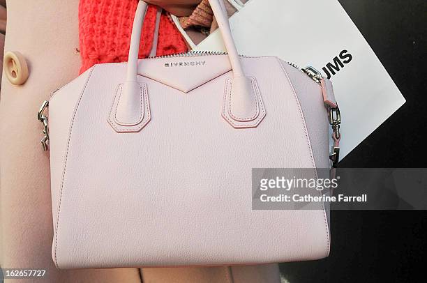 Leigh Hawkes Fashion Forecaster at Sports Girl Melbourne accesorising with a Givenchy candy floss pink bag and flourescent pink scarf by Sports Girl...