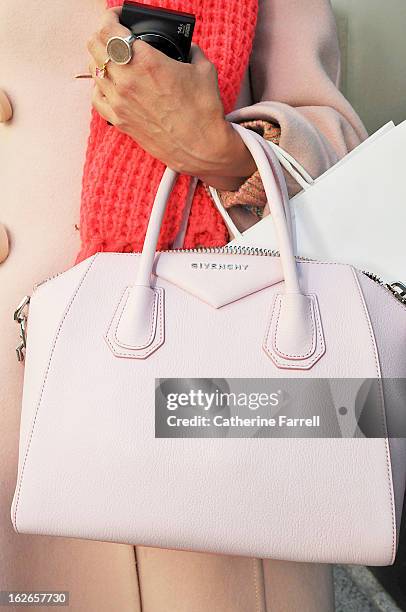 Leigh Hawkes Fashion Forecaster at Sports Girl Melbourne accesorising with a Givenchy candy floss pink bag and flourescent pink scarf by Sports Girl...