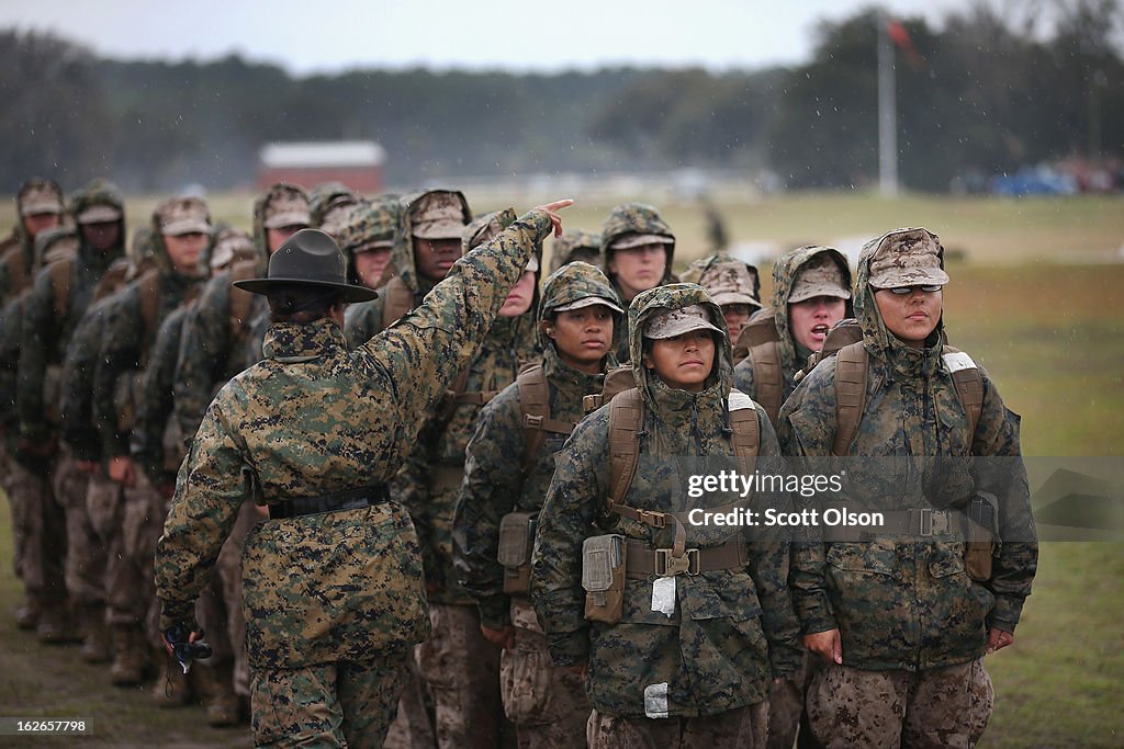 Women Attend Marine Boot Camp At Parris Island, South Carolina