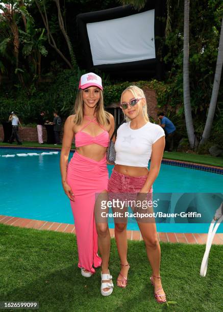 Scheana Shay and Cortney van Olphen attend the Valley Brat Summer Pool Party at a private residence on August 19, 2023 in Los Angeles, California.