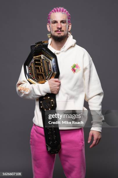 Sean O'Malley poses for a portrait after his victory during the UFC 292 event at TD Garden on August 19, 2023 in Boston, Massachusetts.