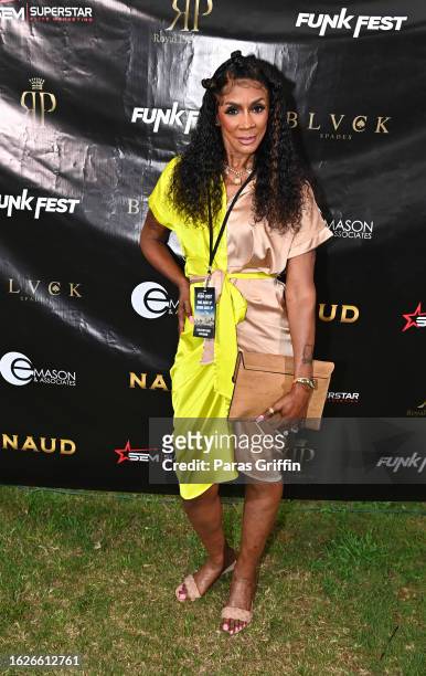 Personality Momma Dee attends the 2023 Atlanta Funk Fest at Wolf Creek Amphitheater on August 19, 2023 in Atlanta, Georgia.