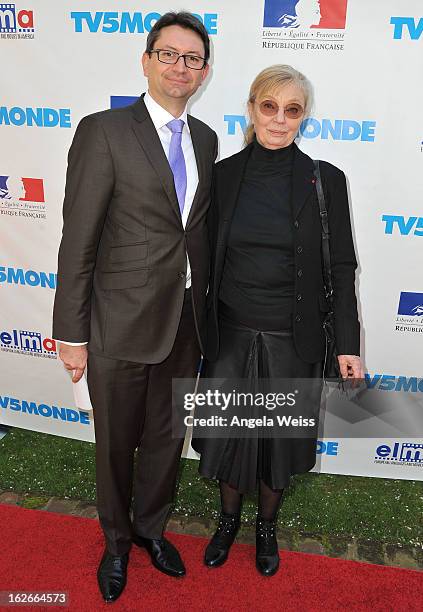 Cosul General of France Axel Cruau and producer Margaret Menegoz attend an event hosted by the Consul General Of France, Mr. Axel Cruau, honoring the...