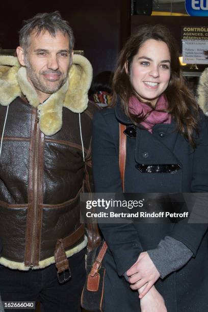 Anouchka Delon , daughter of Alain Delon, and Paul Belmondo, son of Jean-Paul Belmondo, attend the 200th performance of the play "Inconnu A Cette...