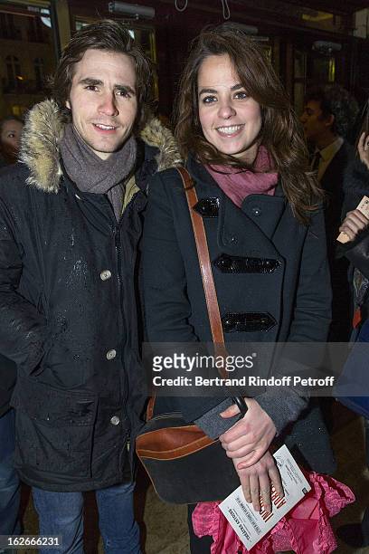Anouchka Delon , daughter of Alain Delon, and her companion Julien Dereims attend the 200th performance of the play "Inconnu A Cette Adresse" at...