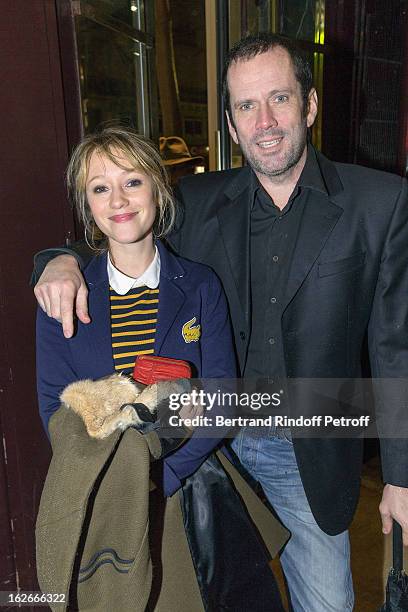 Christian Vadim and his wife Julia Livage attend the 200th performance of the play "Inconnu A Cette Adresse" at Theatre Antoine on February 25, 2013...