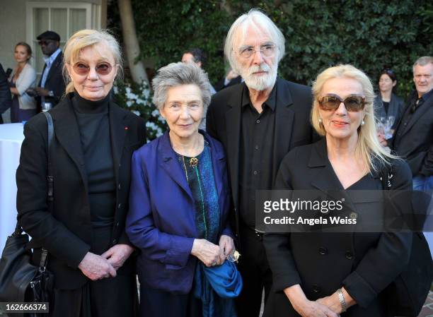 Producer Margaret Menegoz, actress Emmanuelle Riva, director Michael Haneke and his wife Susan Haneke attend an event hosted by the Consul General Of...