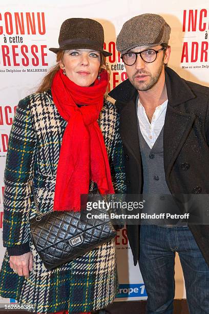 Gwendoline Hamon and husband Frederic Diefenthal attend the 200th performance of the play "Inconnu A Cette Adresse" at Theatre Antoine on February...