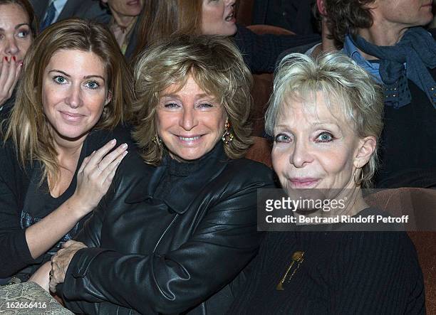 Amanda Sthers, Daniele Thompson and Tonie Marshall attend the 200th performance of the play "Inconnu A Cette Adresse" at Theatre Antoine on February...