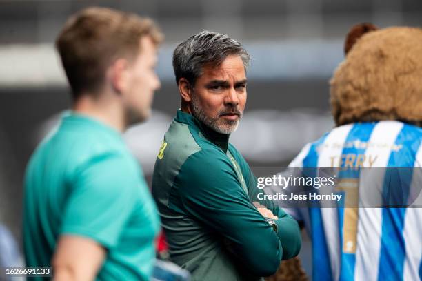 Manager David Wagner of Norwich City looks on during the Sky Bet Championship match between Huddersfield Town and Norwich City at John Smith's...