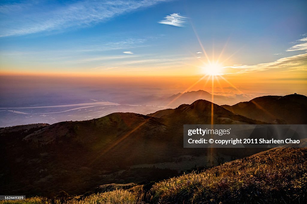 Sunset with sea of clouds