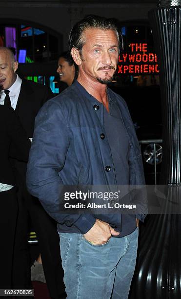 Actor Sean Penn arrives for The Los Angeles Premiere of "Gangster Squad" held at Grauman's Chinese Theatre on January 7, 2013 in Hollywood,...
