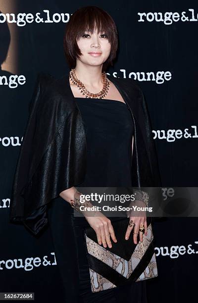 Kim Hye-Soo poses for photographs during rouge & lounge Launch Party at Inter Wired Studio on February 21, 2013 in Seoul, South Korea.