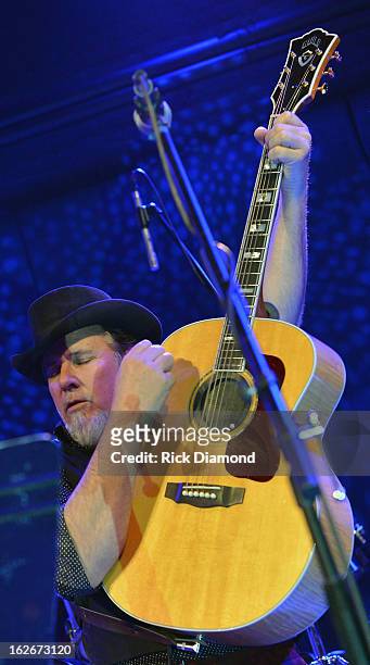 Mavericks member Robert Reynolds performs during The Mavericks Album release concert for there new album " In Time" at The Bowery Ballroom on...