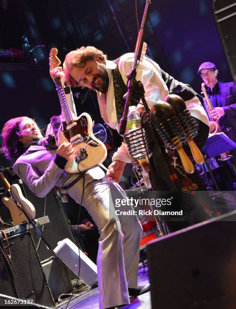Mavericks members Eddie Perez and Raul Malo perform during The Mavericks Album release concert for there new album " In Time" at The Bowery Ballroom...