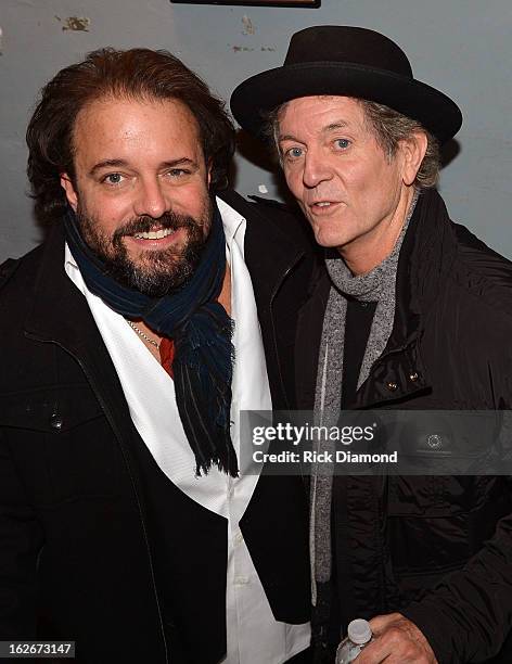 Backstage with Mavericks lead singer Raul Malo and Singer/Songwriter Rodney Crowell during The Mavericks Album release concert for there new album "...