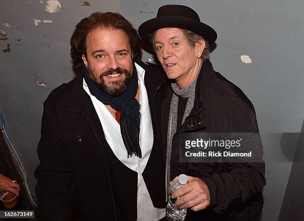 Backstage with Mavericks lead singer Raul Malo and Singer/Songwriter Rodney Crowell during The Mavericks Album release concert for there new album "...