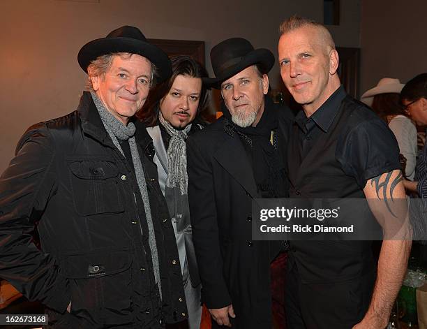 Backstage with Singer/Songwriter Rodney Crowell and Mavericks members Eddie Perez, Robert Reynolds and JD McFadden during The Mavericks Album release...