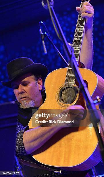 Mavericks member Robert Reynolds performs during The Mavericks Album release concert for there new album " In Time" at The Bowery Ballroom on...