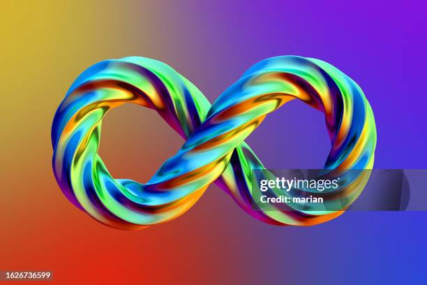 infinite symbol of laser color - movimiento perpetuo fotografías e imágenes de stock